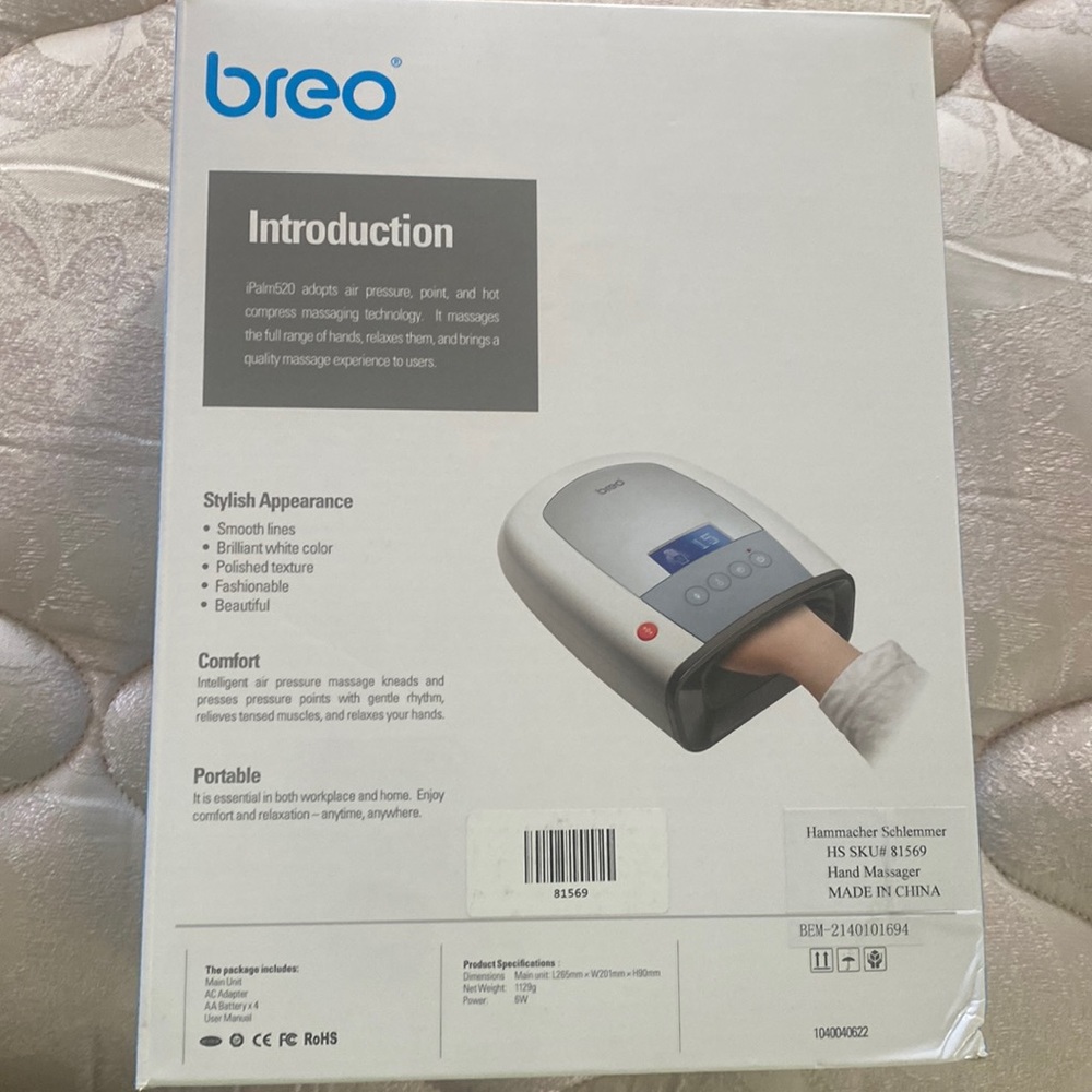 Cordless electric hand massager